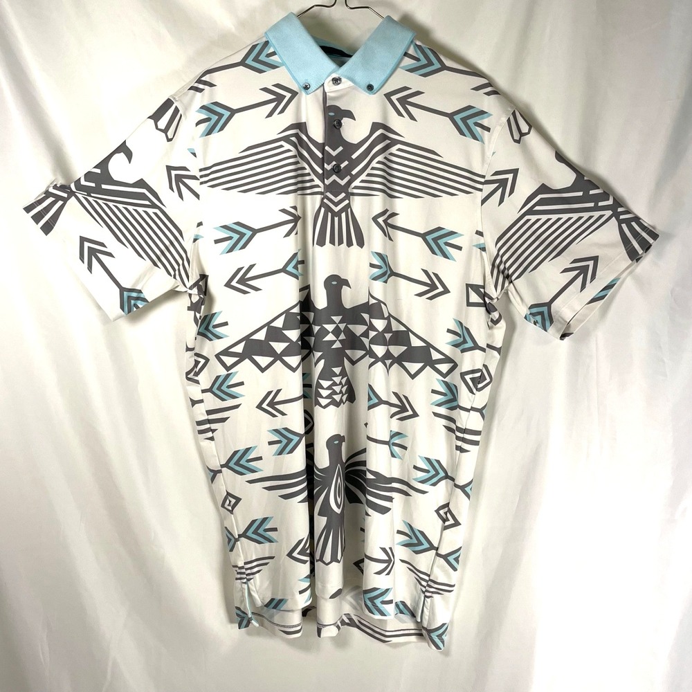 Greyson Rocky Mountain High Polo Golf Shirt Performance Men XL White Thunderbird